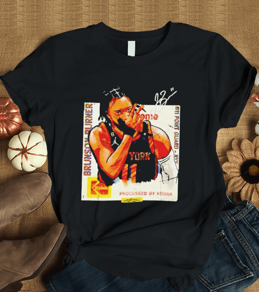 New York Knicks Jalen Brunson Burner #11 Point Guard Processed By Kodak T-Shirt
