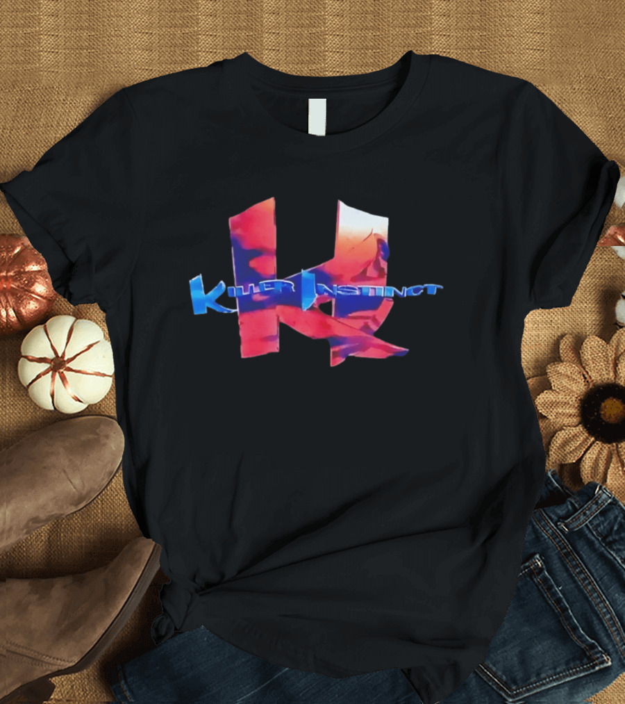 Killer Instinct Title With Red And Blue Abstract T-Shirt