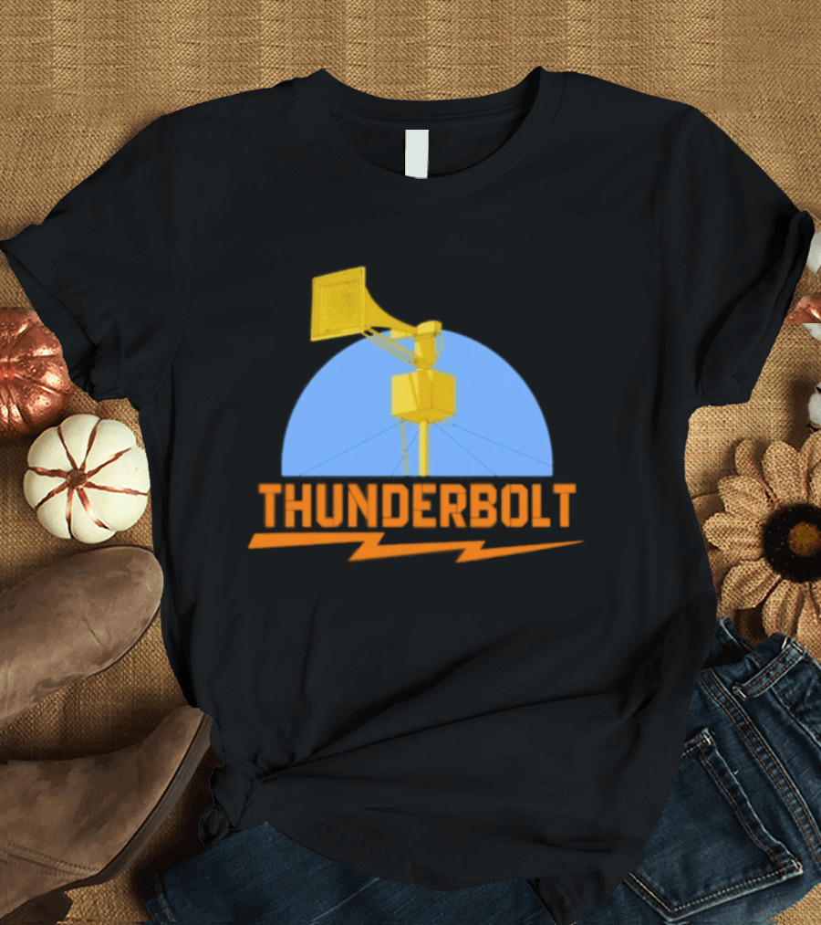 Thunderbolt Civil Defense Siren Lightning Bolt Black T-Shirt