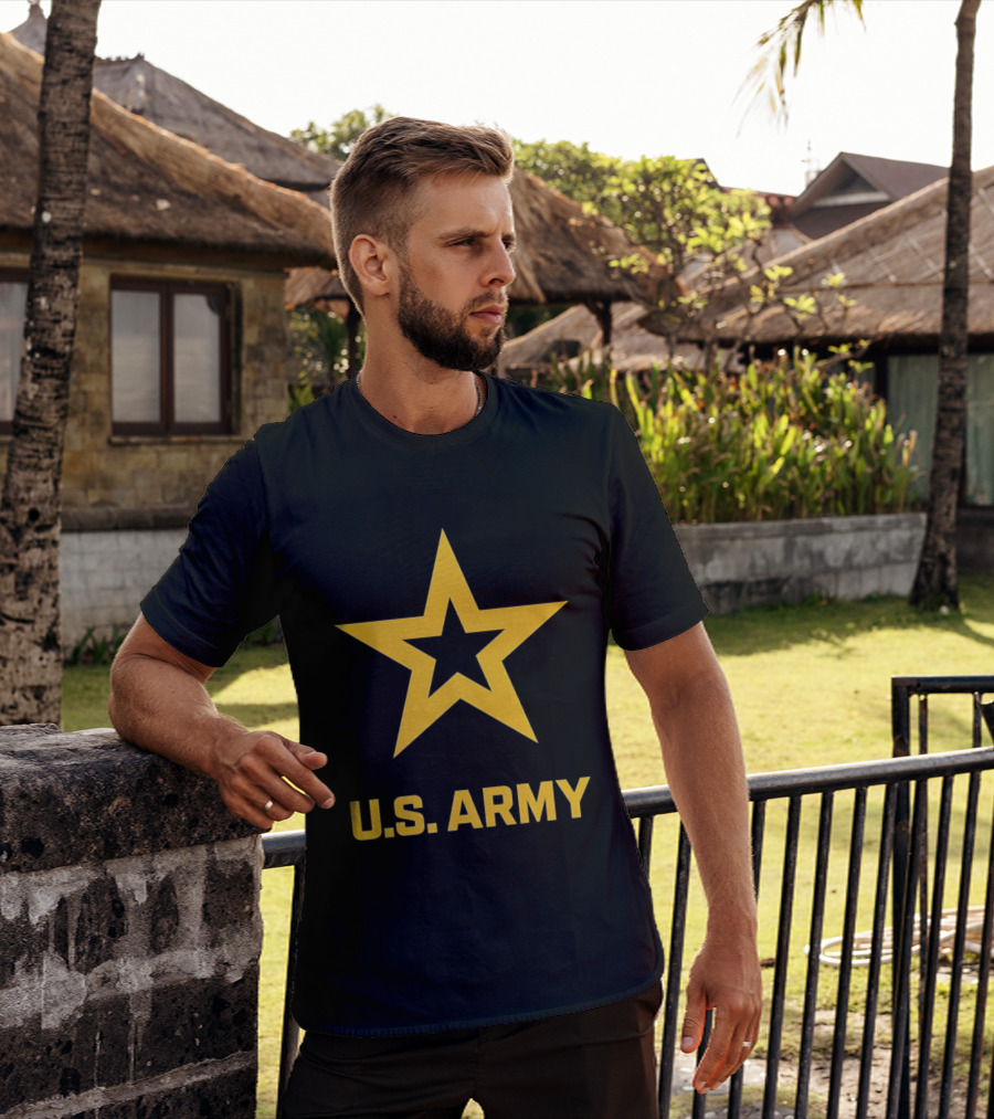 U.S. Army Yellow Star Emblem Service Support T-Shirt