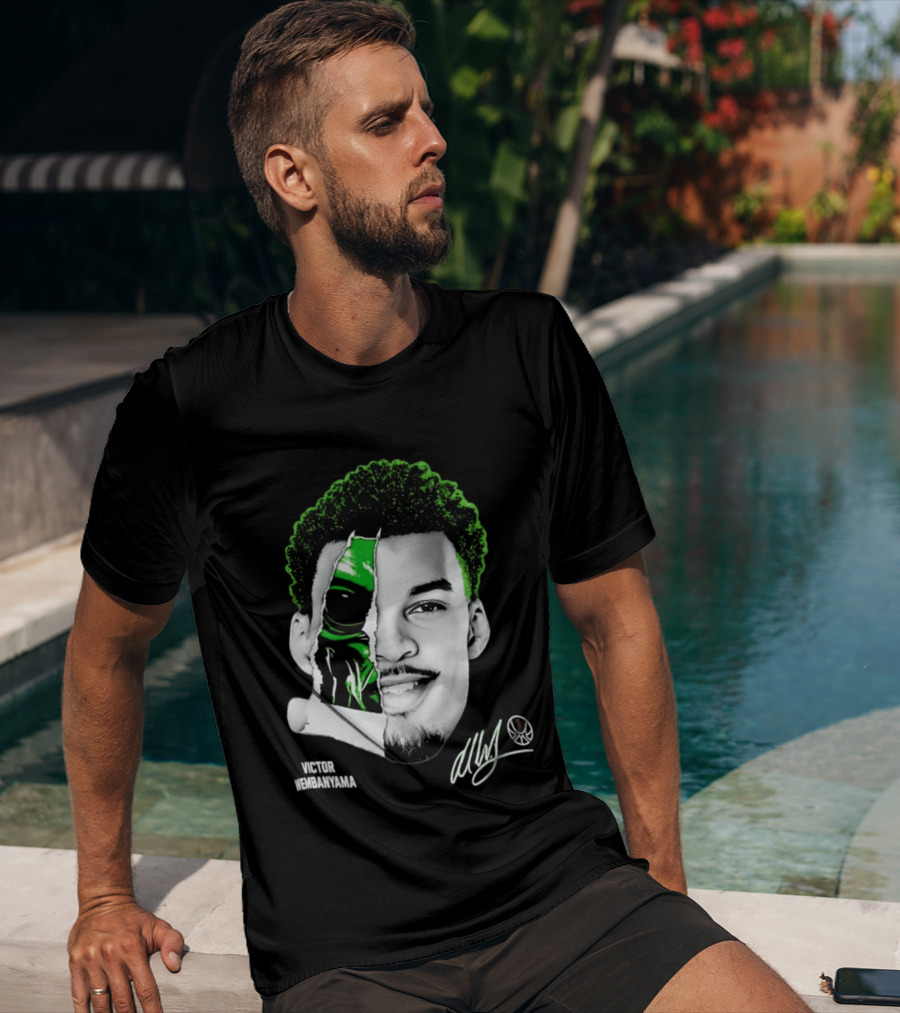 Victor Wembanyama Alien Torn Creature Signature T-Shirt