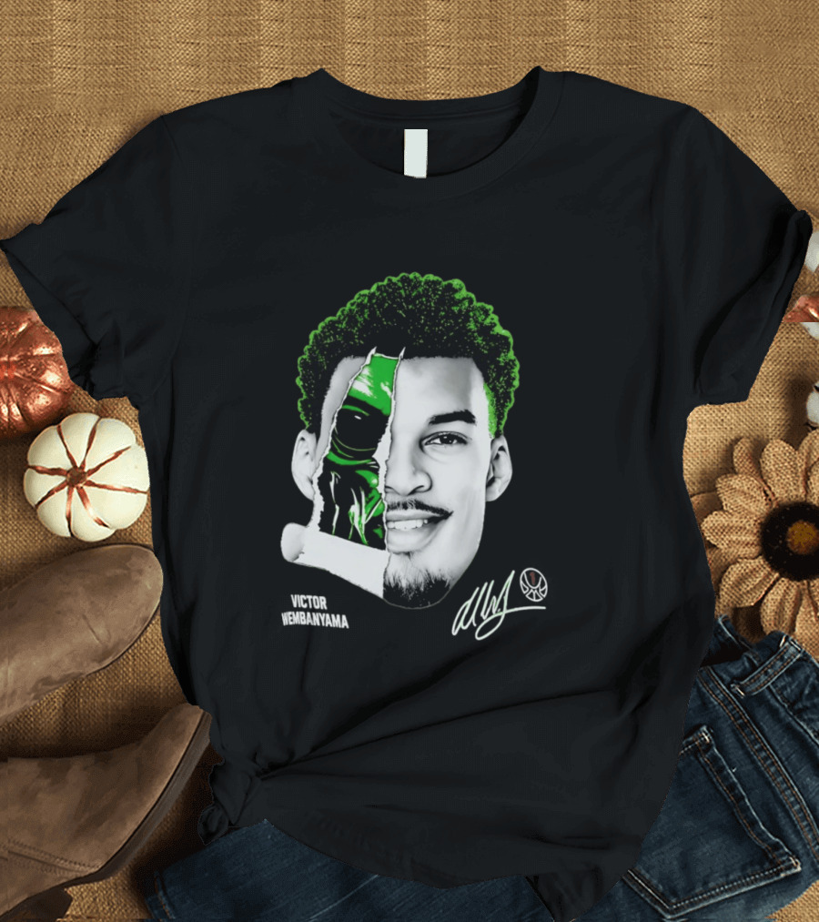 Victor Wembanyama Alien Torn Creature Signature T-Shirt