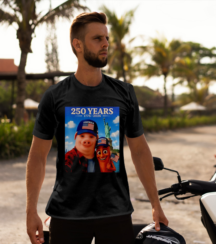 250 Years 1776 2026 America Tung Tung Tung Sahur Statue Of Liberty T-Shirt