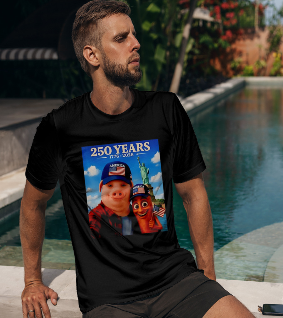 250 Years 1776 2026 America Tung Tung Tung Sahur Statue Of Liberty T-Shirt