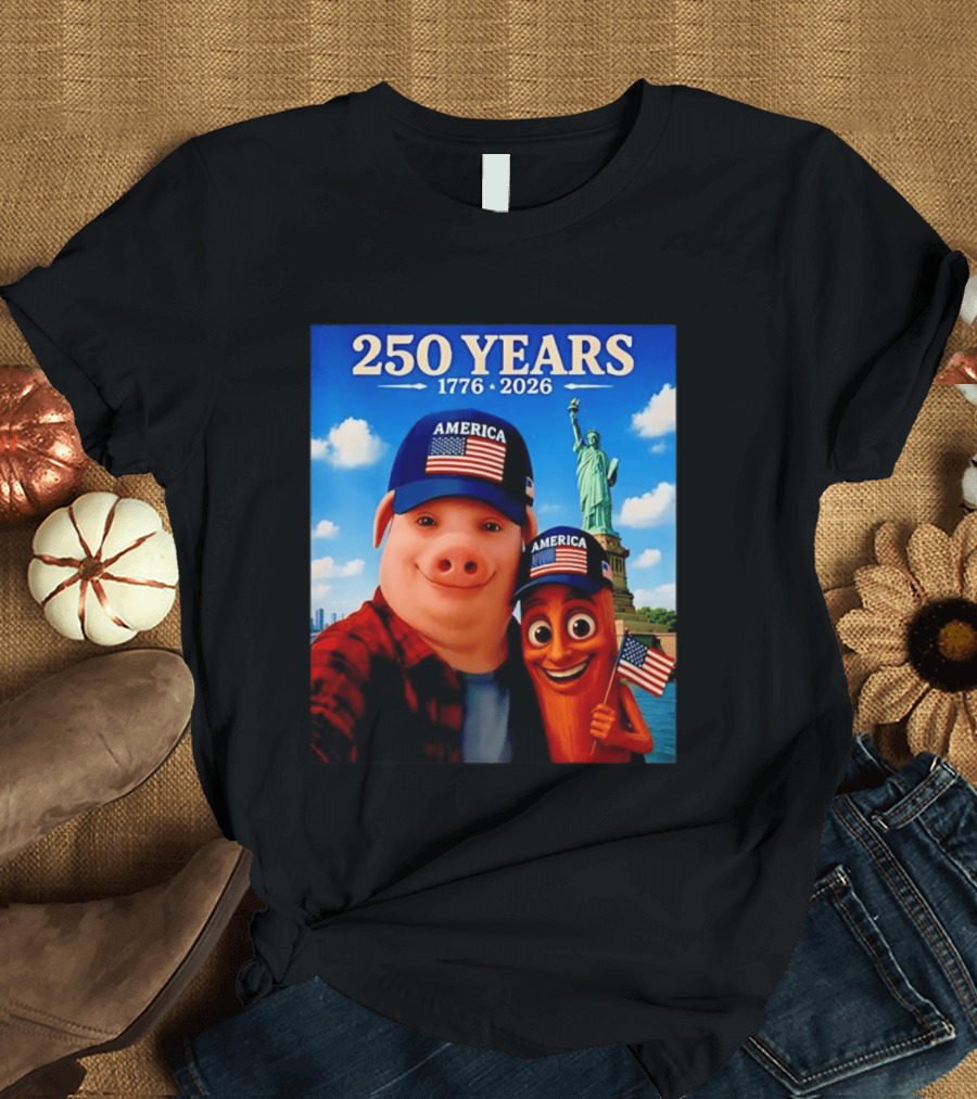 250 Years 1776 2026 America Tung Tung Tung Sahur Statue Of Liberty T-Shirt