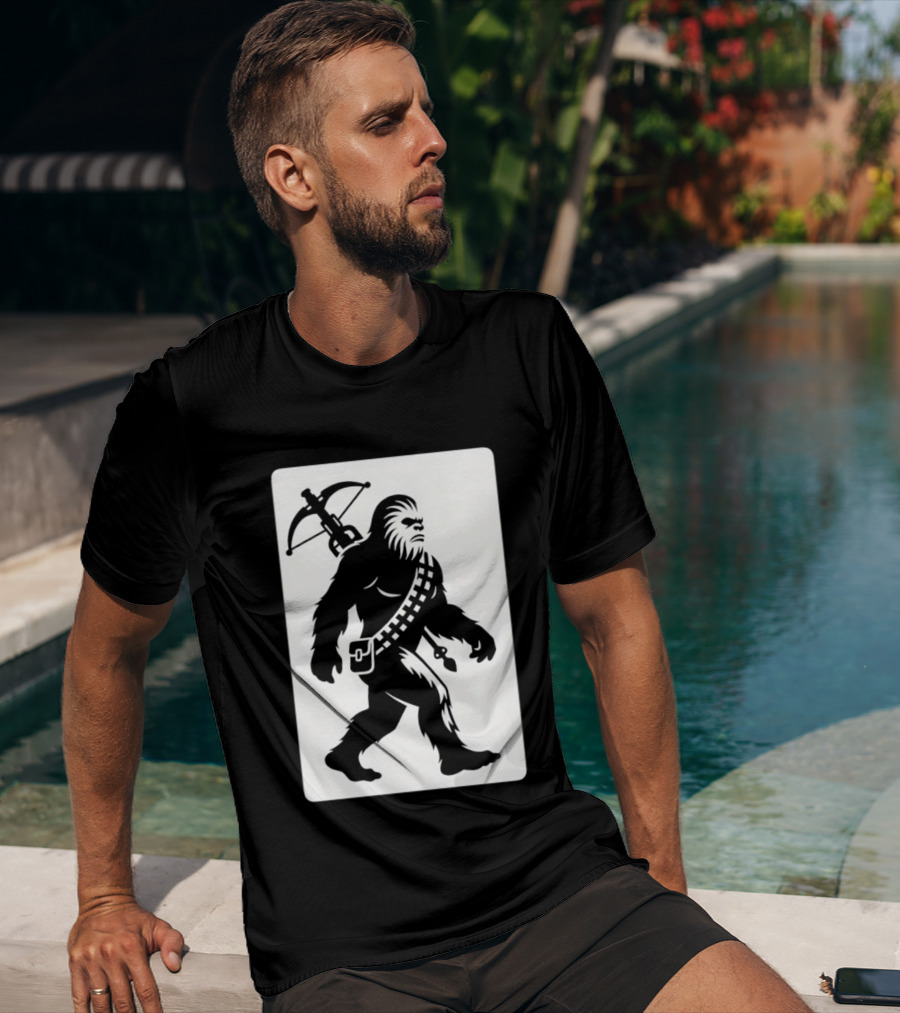 Chewbacca Bigfoot Star Wars Wookiee Hunter Sci Fi Creature Crossbow Trekker T-Shirt