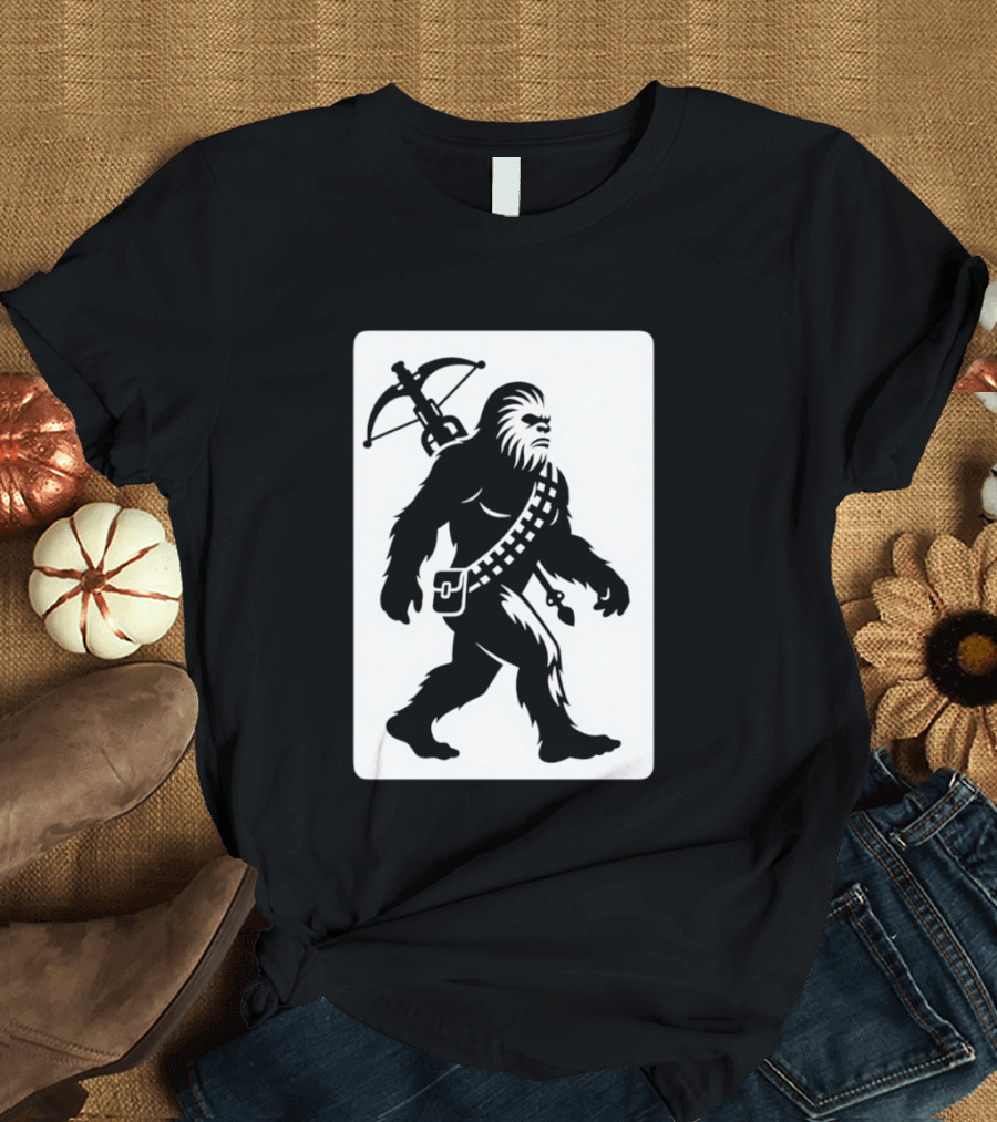 Chewbacca Bigfoot Star Wars Wookiee Hunter Sci Fi Creature Crossbow Trekker T-Shirt