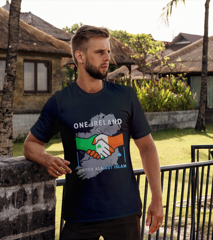 Ireland One Ireland Handshake Map United Against Islam T-Shirt