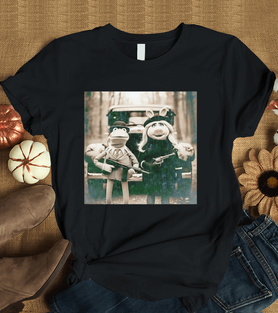 The Muppets Kermit The Frog Miss Piggy Gangster T-Shirt