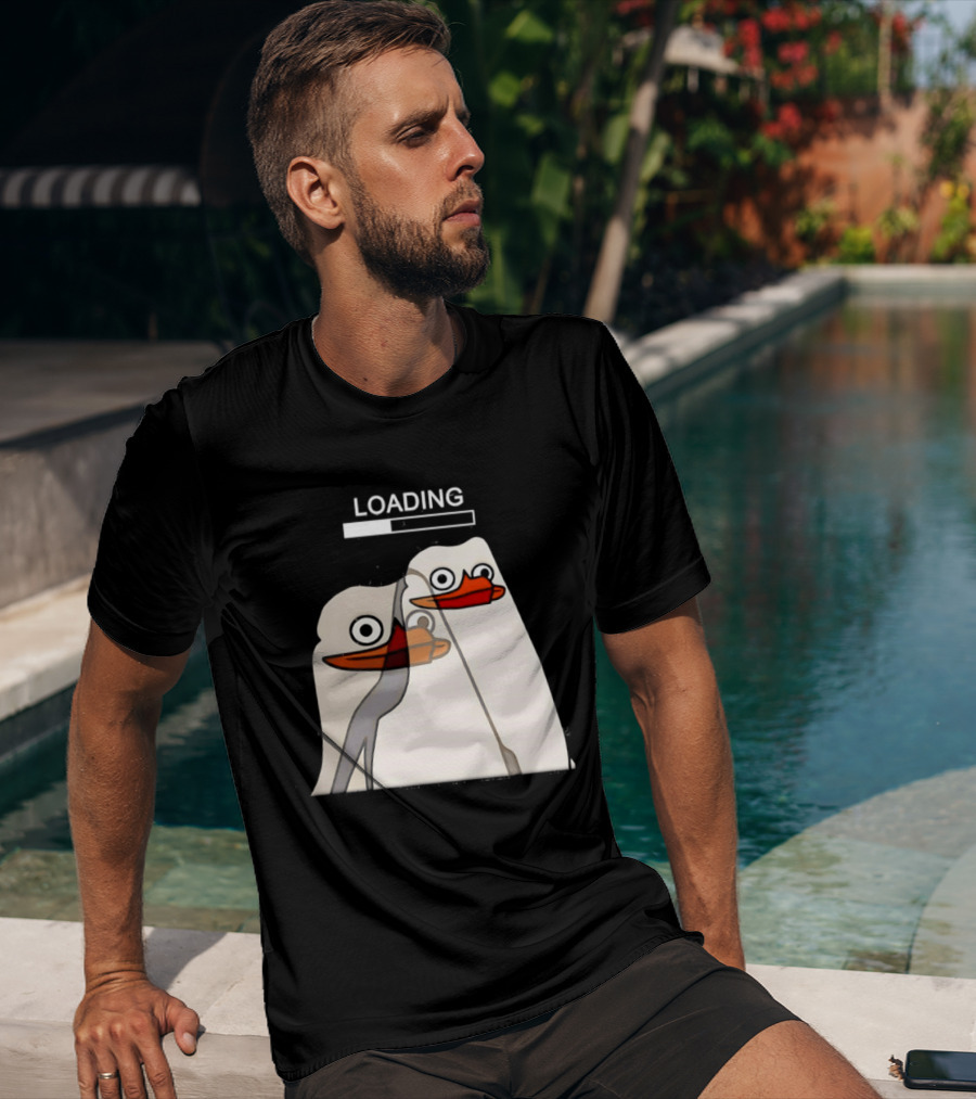 LOADING Penguins With Loading Bar Visual Effect T-Shirt