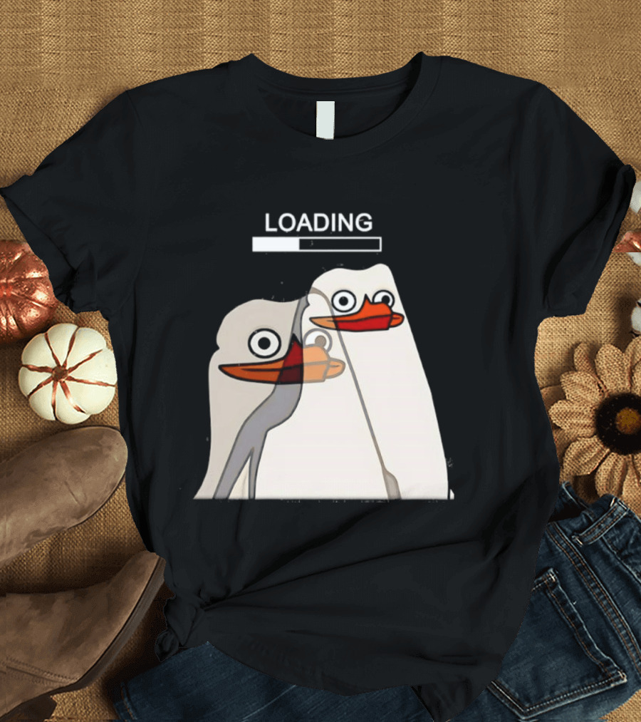 LOADING Penguins With Loading Bar Visual Effect T-Shirt