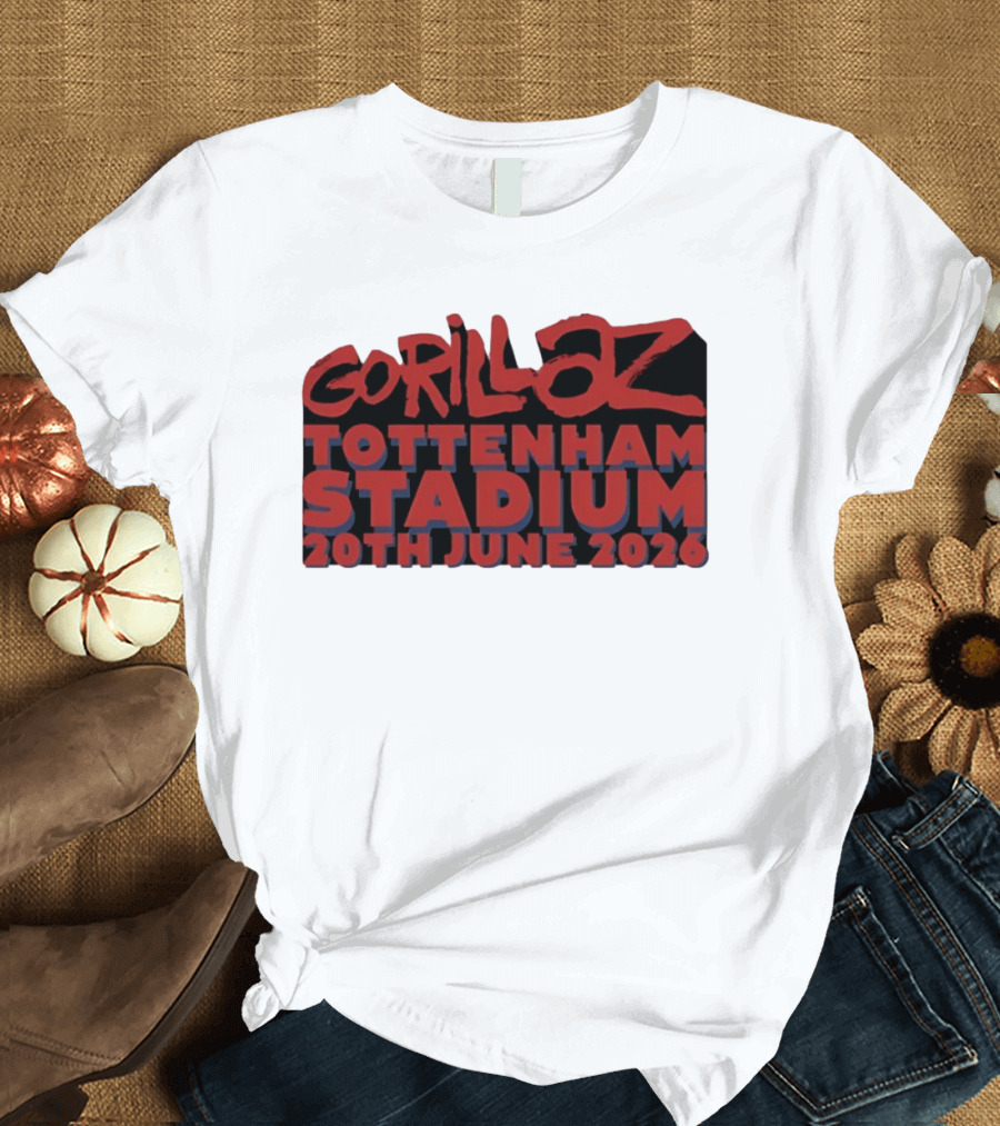 Gorillaz Tottenham Stadium 20th June 2026 Concert Music Event Tour T-Shirt