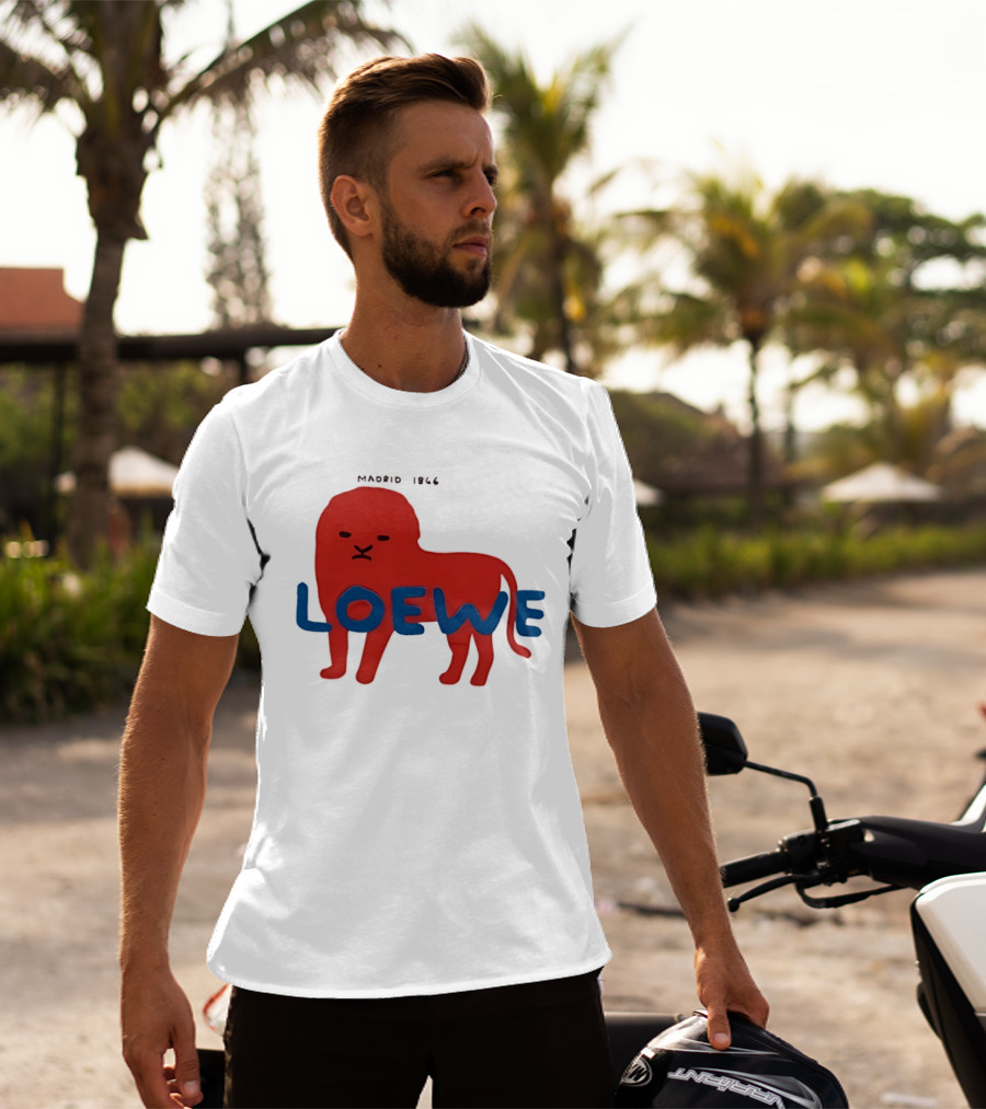 LOEWE Madrid 1866 Red Lion Blue T-Shirt