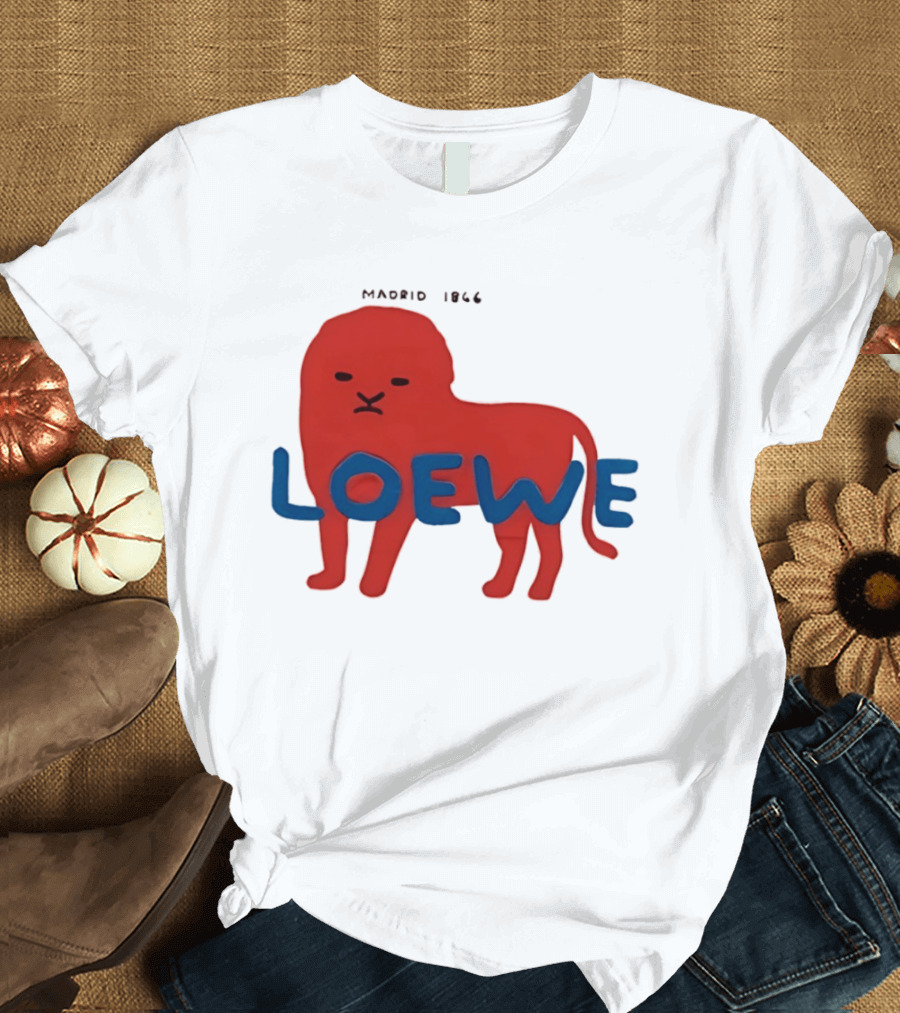 LOEWE Madrid 1866 Red Lion Blue T-Shirt
