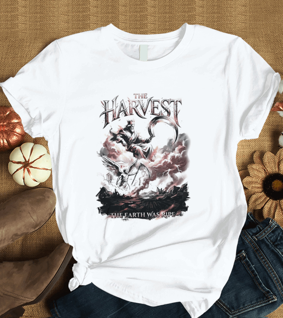 The Harvest Ripe Earth Dark Reaper Scythe T-Shirt