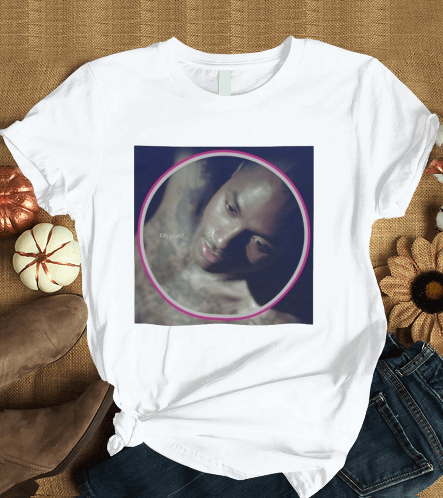 Oh Yeah Steve Lacy Musician Portrait Pink Circle Frame T-Shirt