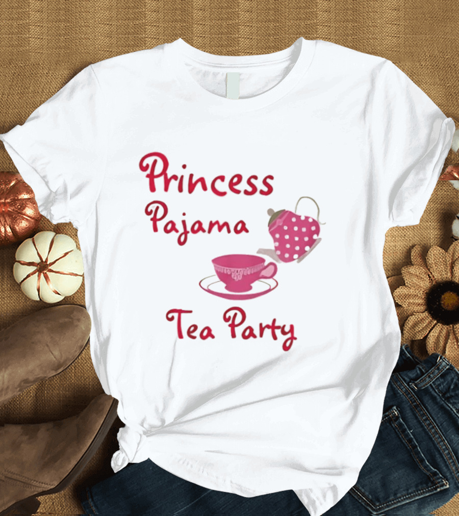 Princess Pajama Tea Party Pink Tea Set T-Shirt