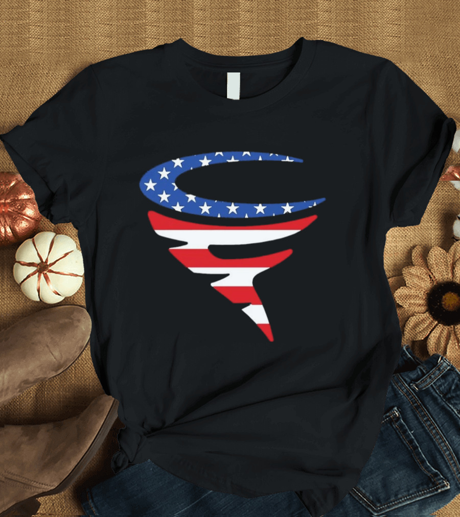 American Flag Stars Stripes Football Team Spirit T-Shirt