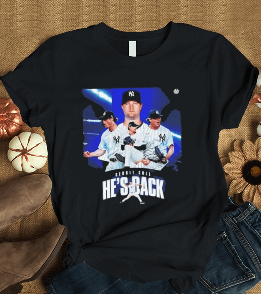 Gerrit Cole He's Back Yankees Pitcher Action T-Shirt