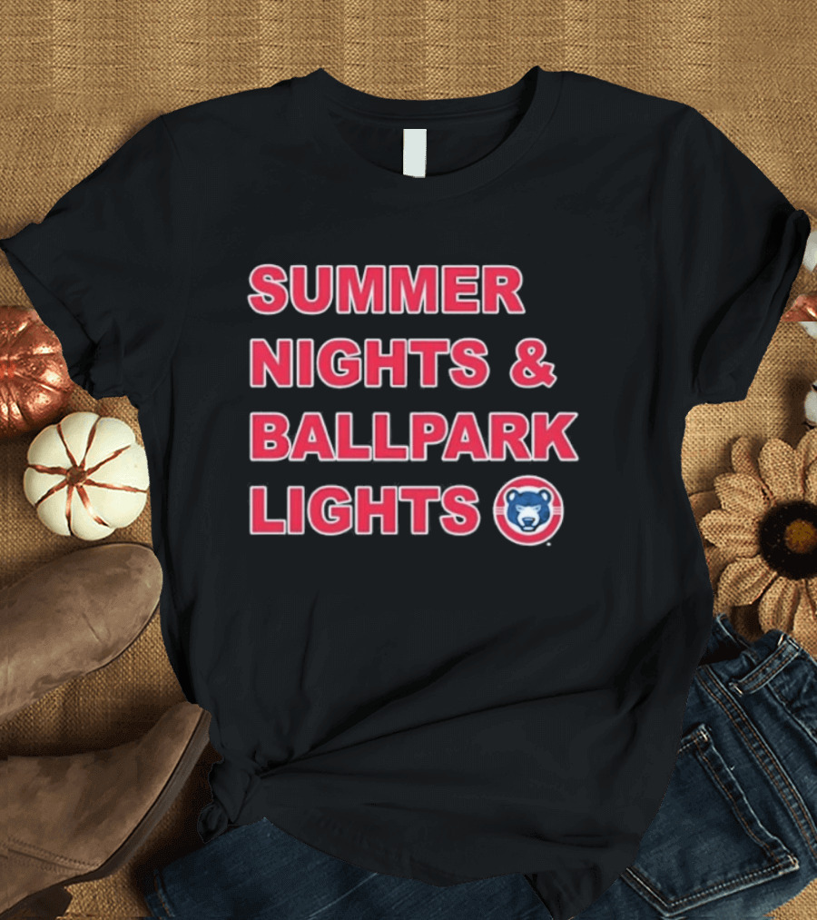 Summer Nights Ballpark Lights South Bend Cubs T-Shirt