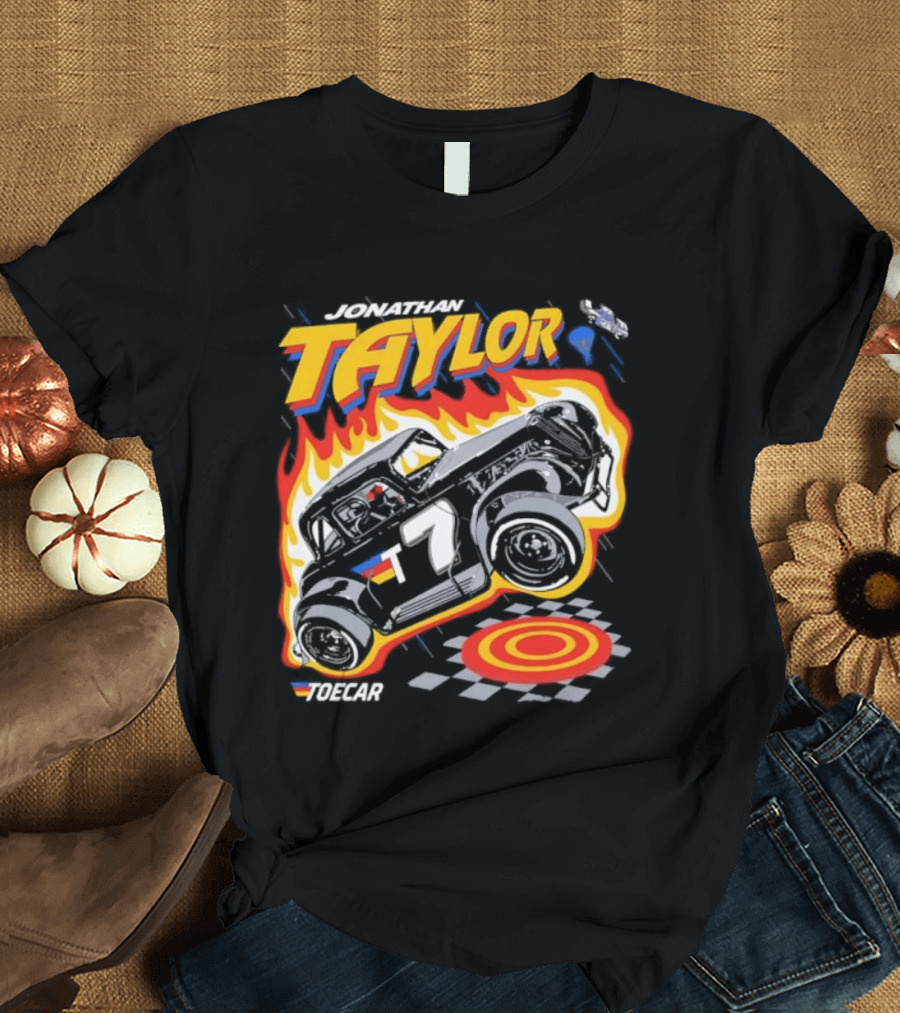 Jonathan Taylor Legend Modified Race Car Flames T-Shirt