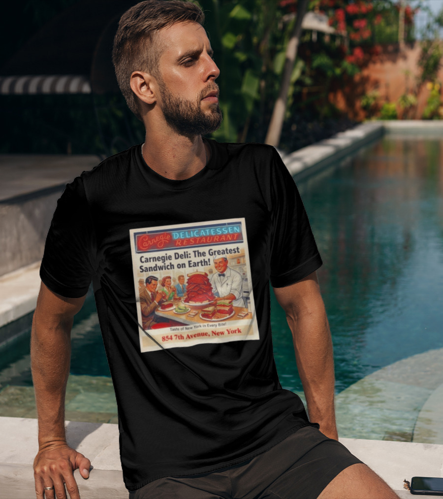 Carnegie Delicatessen Restaurant Carnegie Deli The Greatest Sandwich On Earth 854 7th Avenue New York T-Shirt