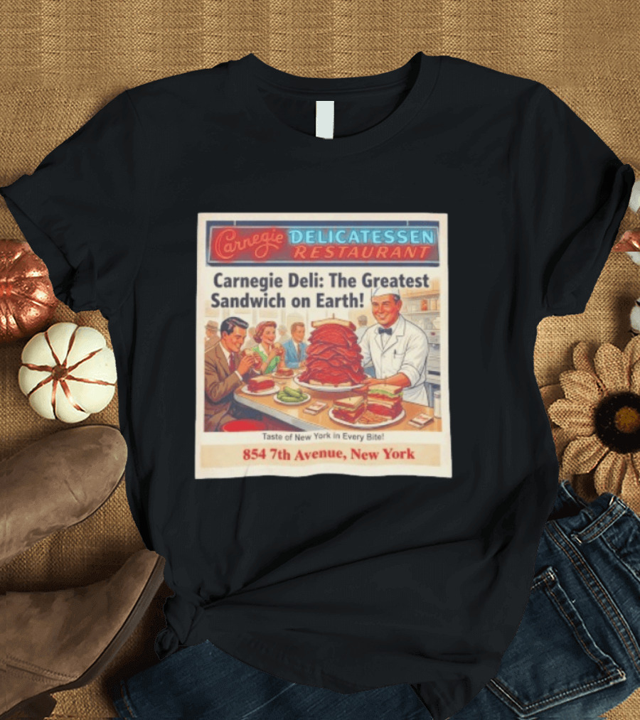 Carnegie Delicatessen Restaurant Carnegie Deli The Greatest Sandwich On Earth 854 7th Avenue New York T-Shirt