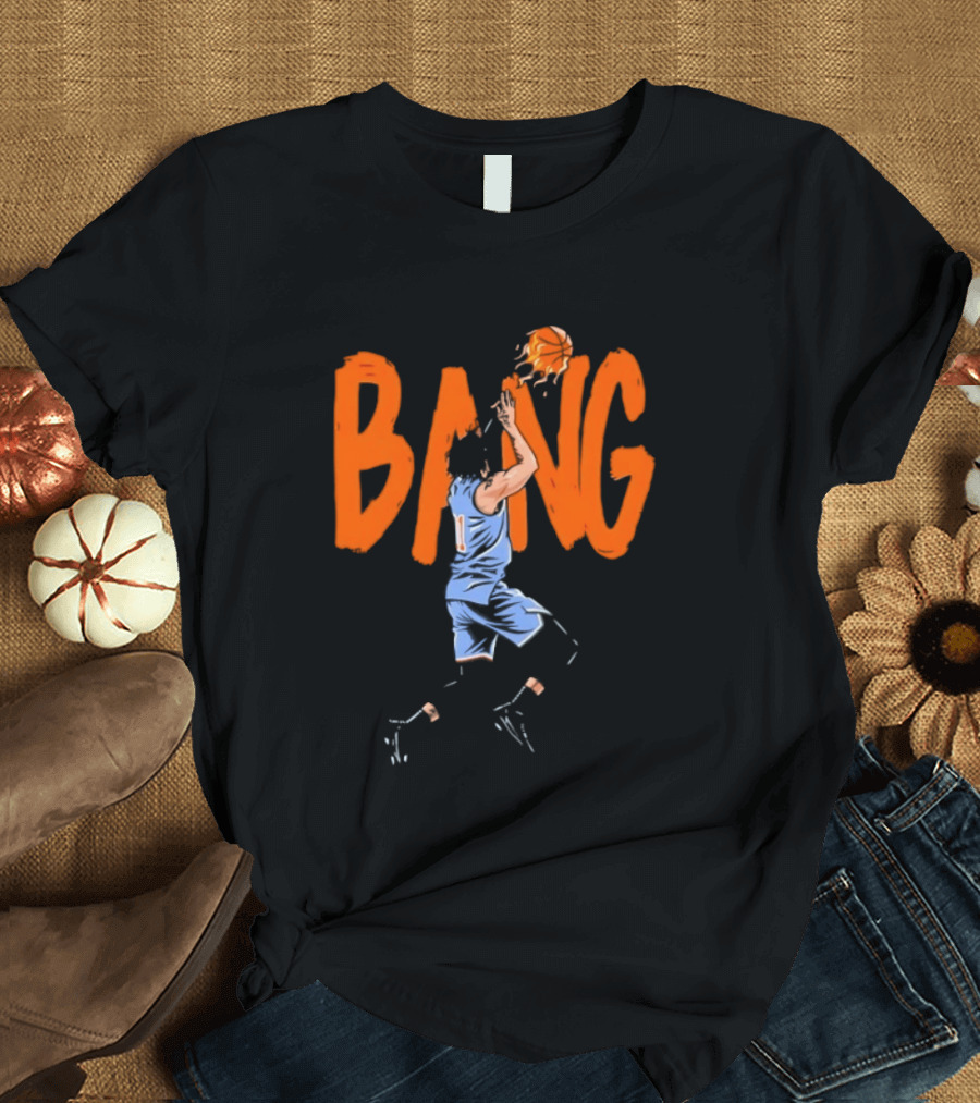 Jalen Brunson New York Knicks Bang Bang Basketball Action T-Shirt