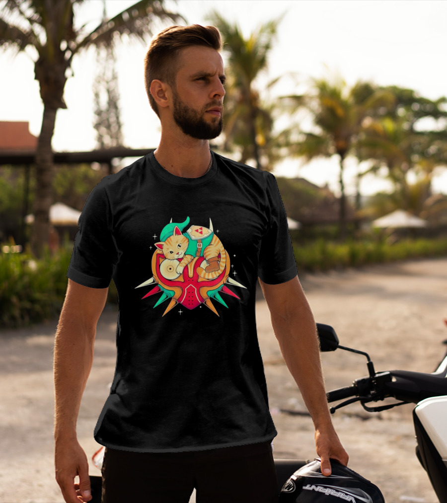 Legend Of Zelda Cat Link Majora's Mask Video Game T-Shirt