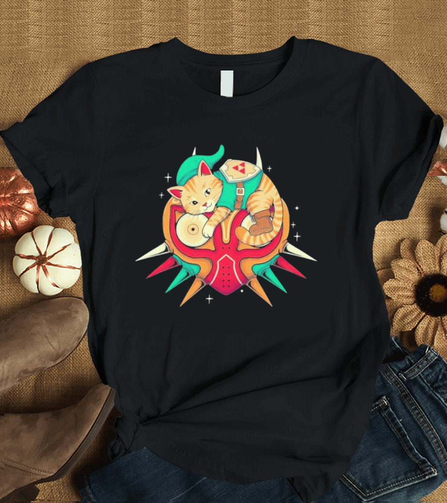 Legend Of Zelda Cat Link Majora's Mask Video Game T-Shirt