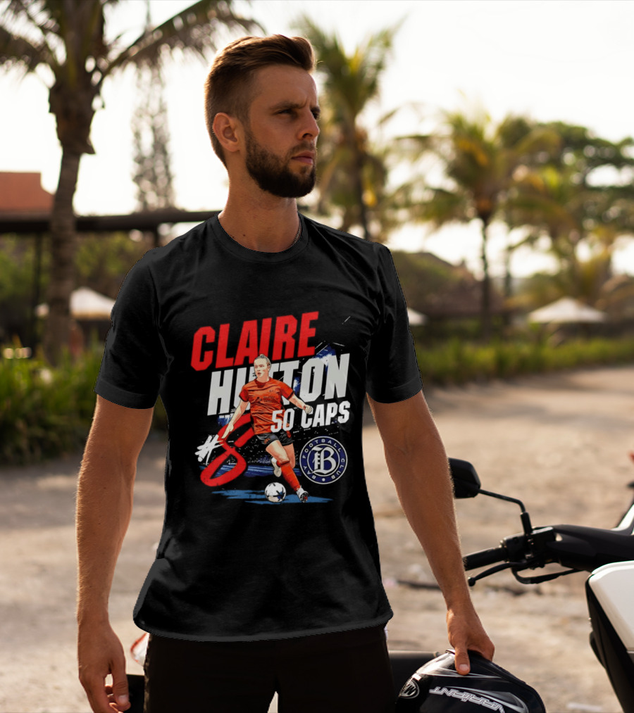 Claire Hutton Bay FC 50 Caps Number 8 Soccer Player T-Shirt