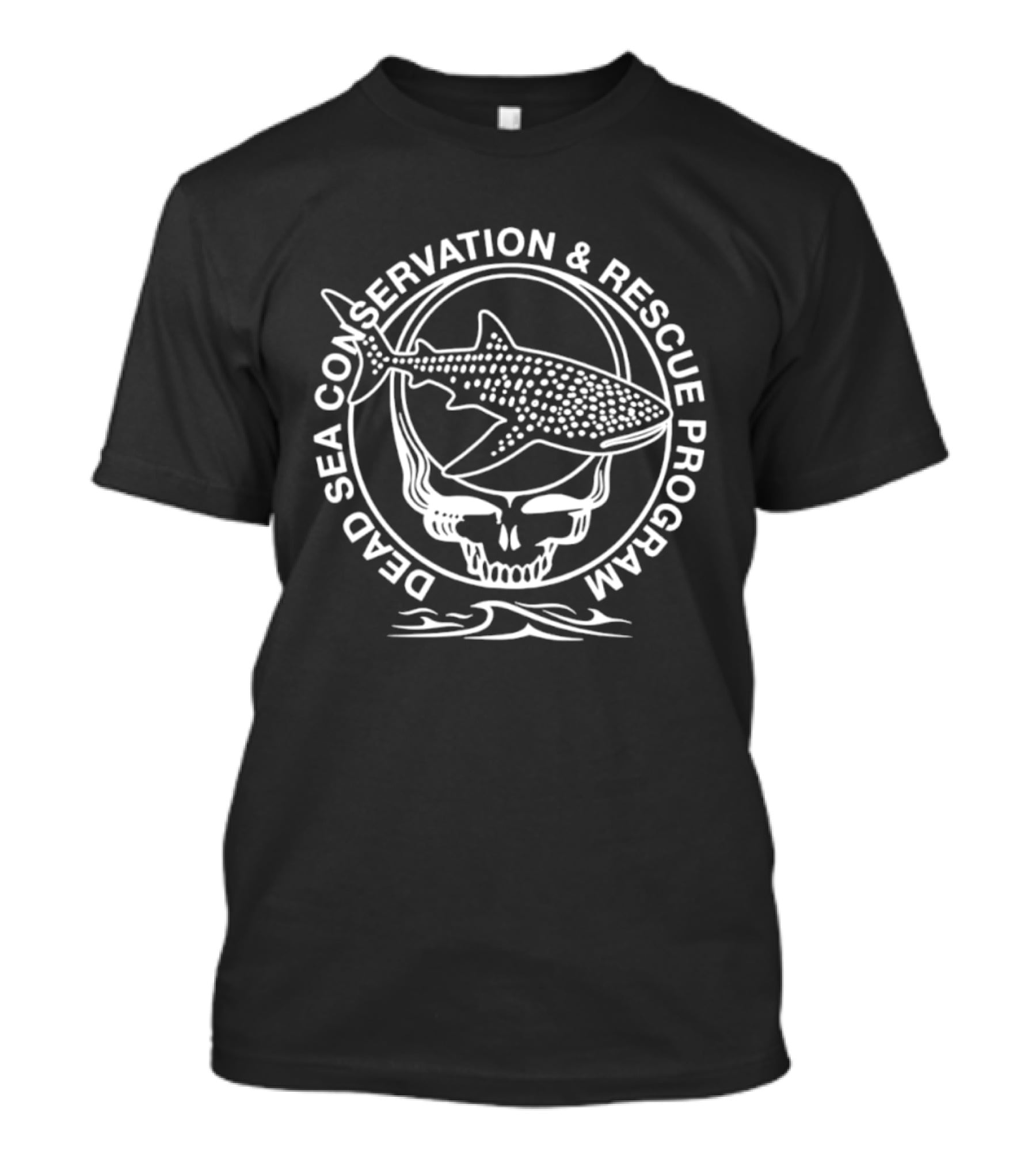 Dead Sea Conservation & Rescue Program Whale Shark Skull Waves T-Shirt