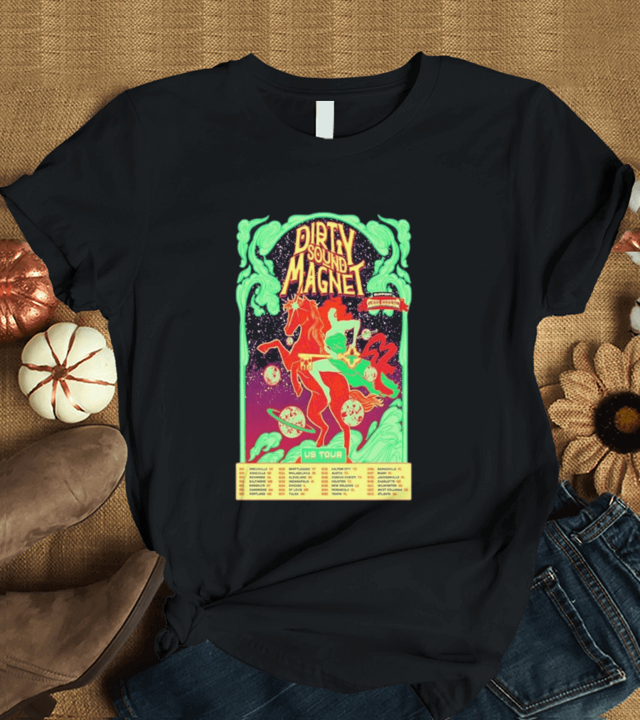 Dirty Sound Magnet US Tour 2026 Cosmic Horse Rider Greensboro To Jacksonville T-Shirt