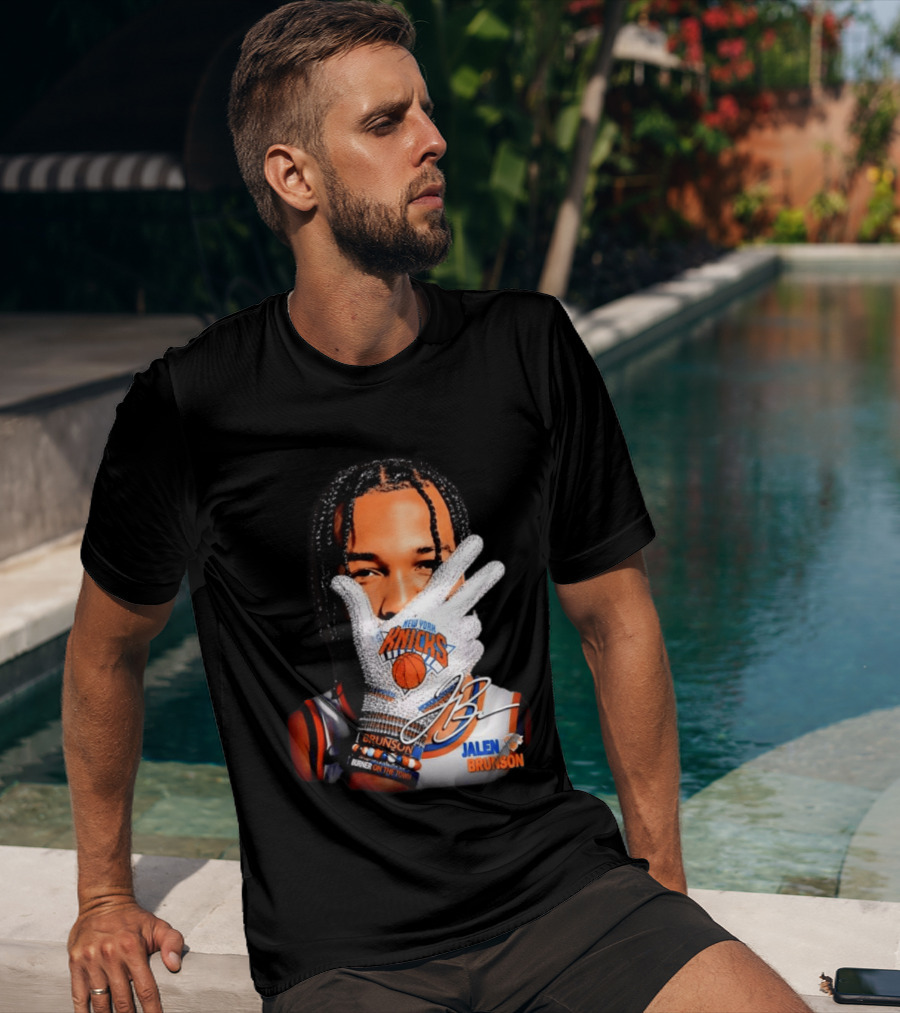 New York Knicks Jalen Brunson Iceman Burner Signature Basketball Player T-Shirt