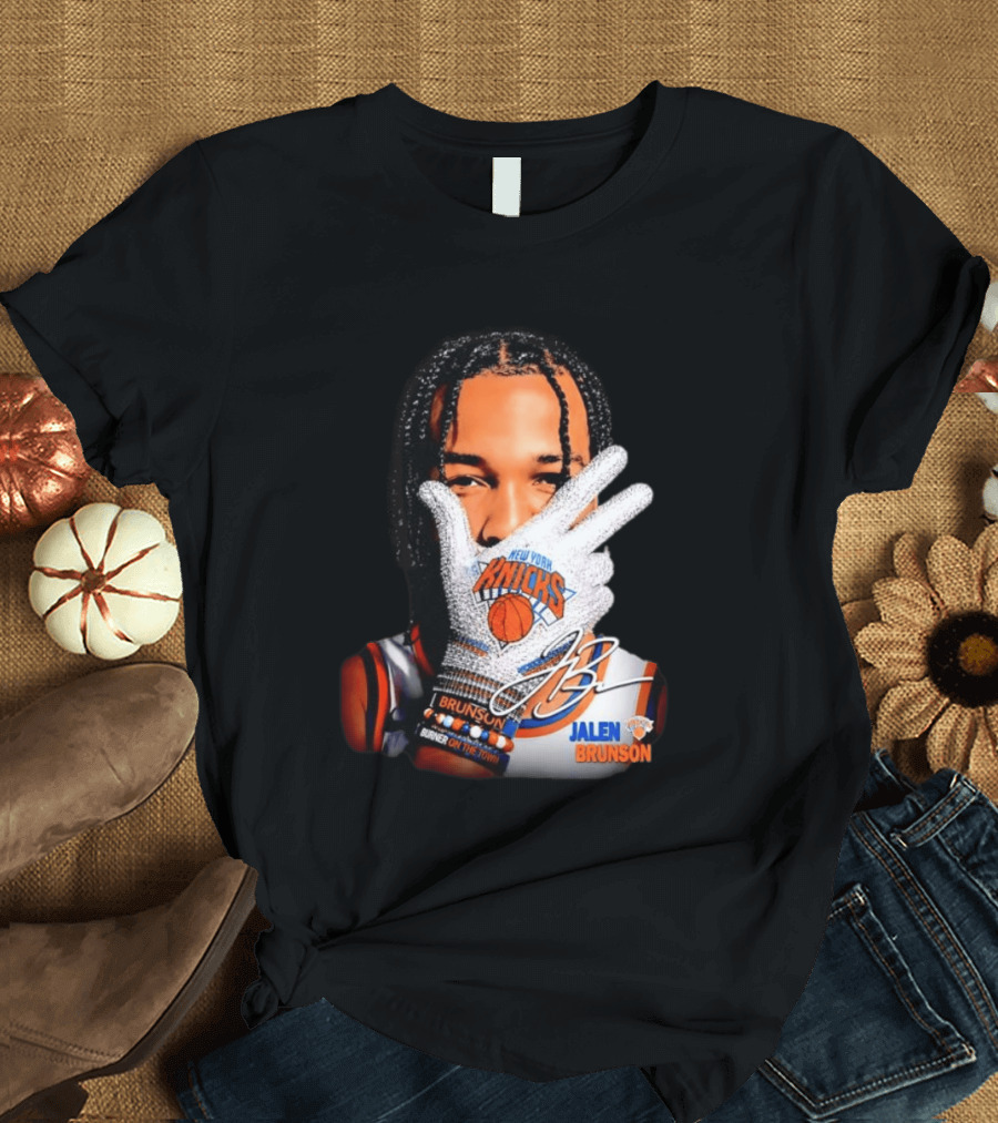 New York Knicks Jalen Brunson Iceman Burner Signature Basketball Player T-Shirt