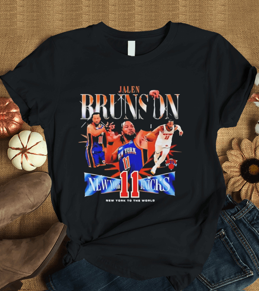 Jalen Brunson New York Knicks 11 New York To The World T-Shirt