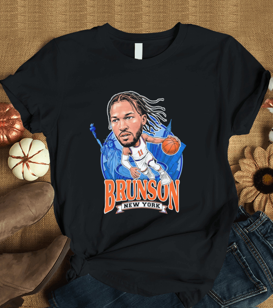 Jalen Brunson New York Knicks Caricature Basketball Limited Edition T-Shirt