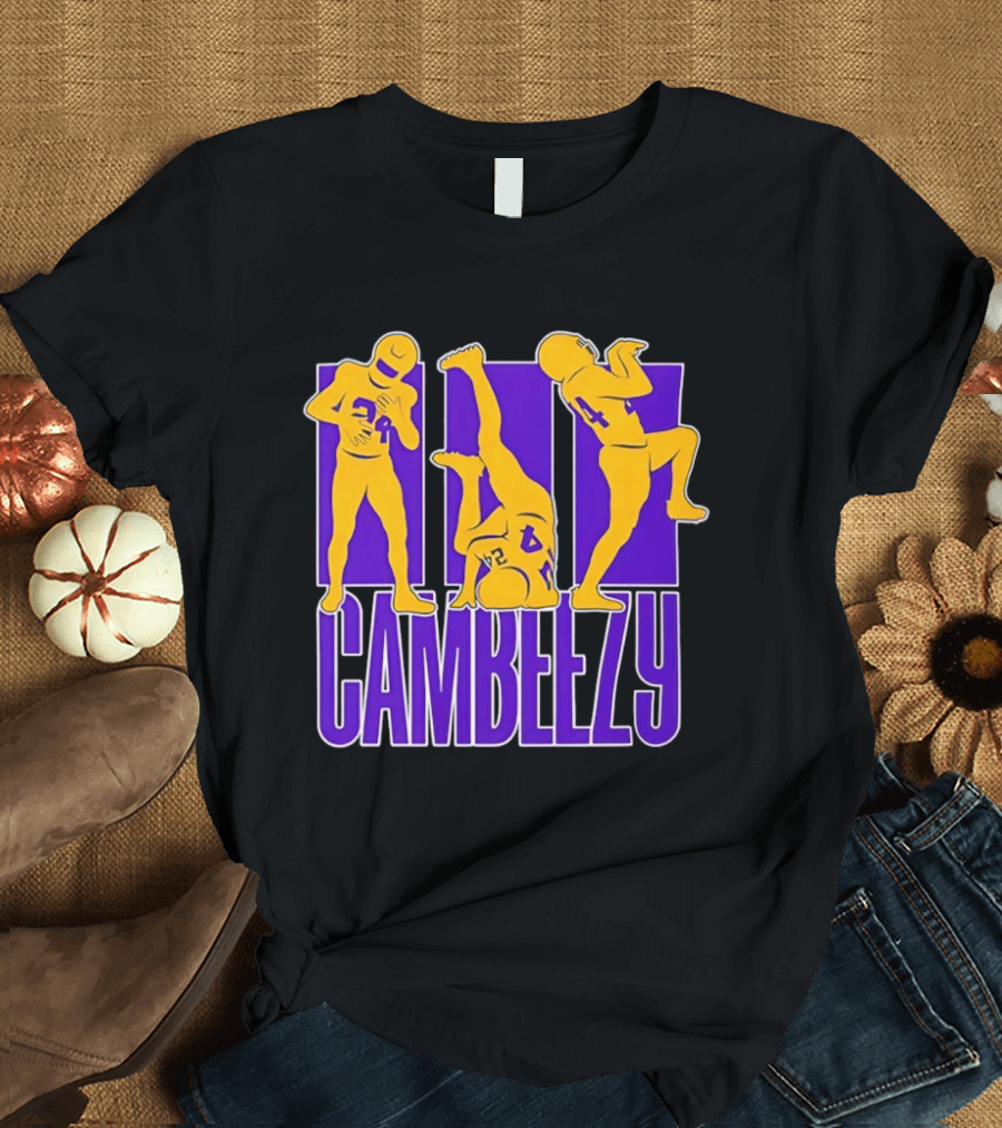 Cambeezy Lil Player 24 Purple Gold Football T-Shirt