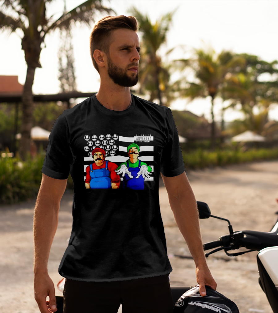 Mario Luigi Plumber Advisory Koopa Mushroom Flag T-Shirt