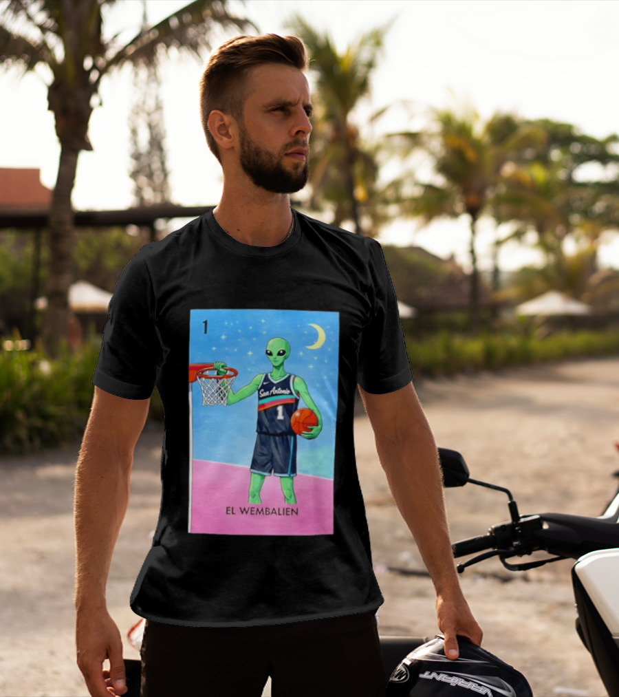 El Wembalien San Antonio Spurs Alien Basketball Number 1 Victor Wembanyama T-Shirt