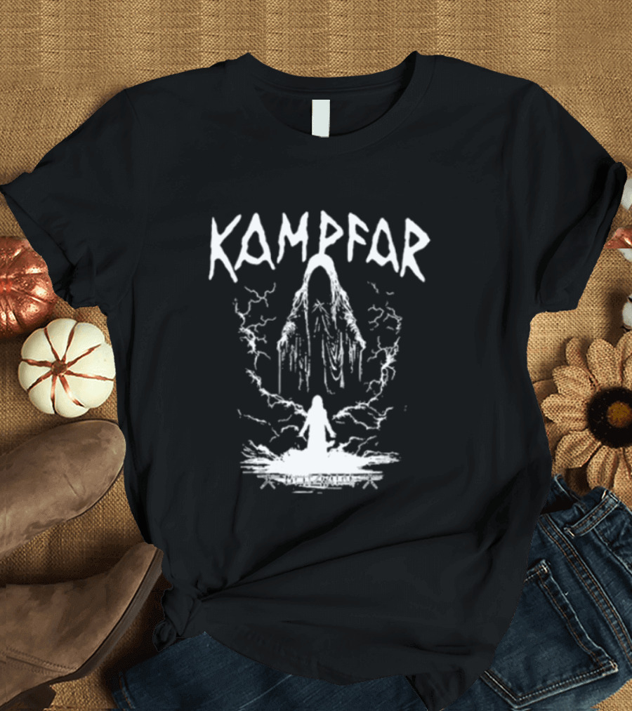 Kampfar May 27 2026 Medellín Colombia Event Ghostly Figure Forest Setting T-Shirt