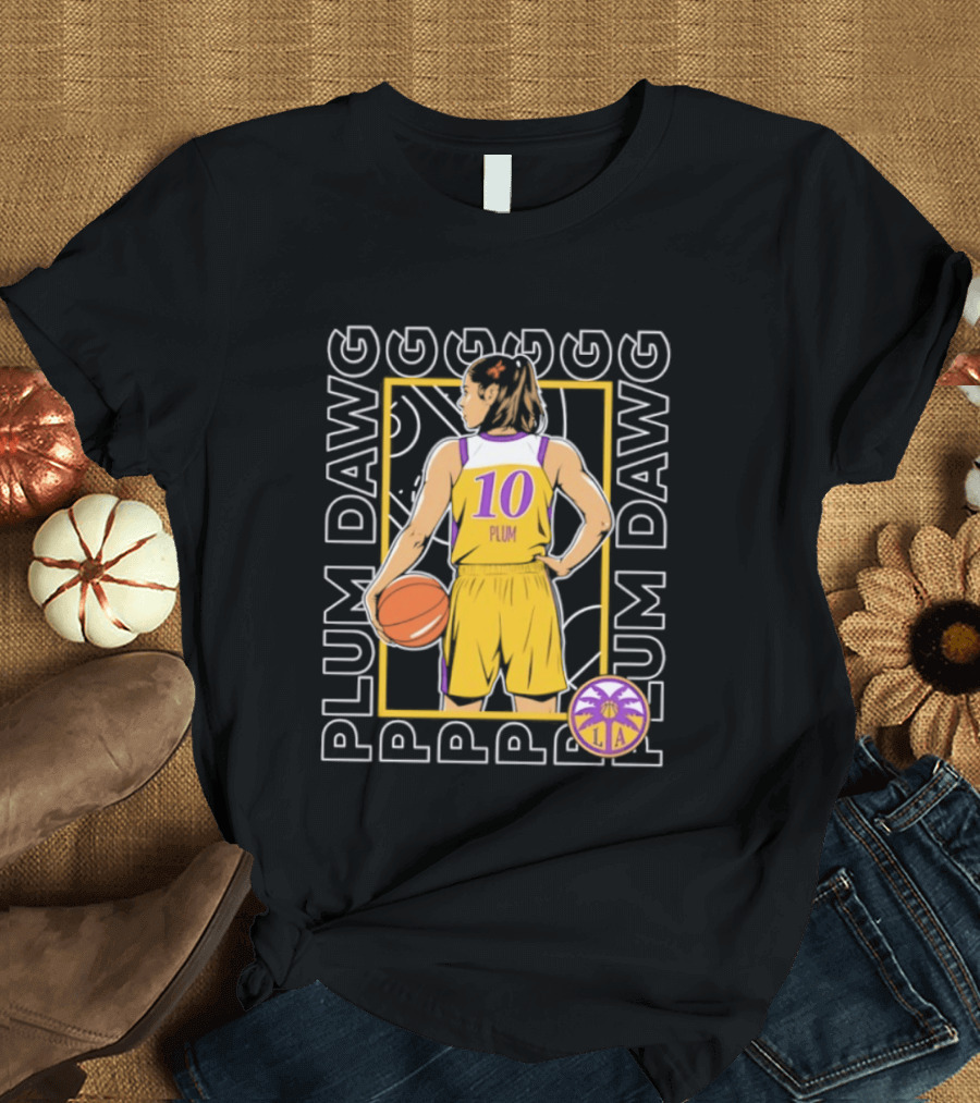 Kelsey Plum 10 Los Angeles Sparks WNBA Plum Dawg T-Shirt