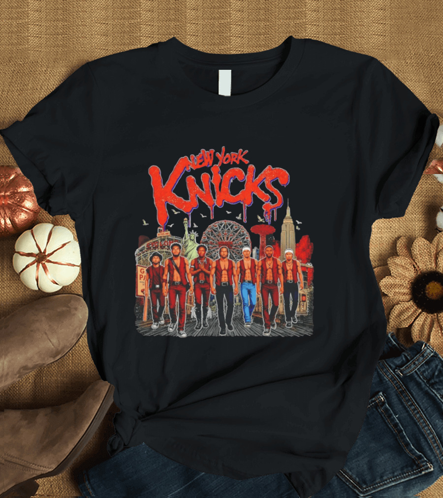 New York Knicks Warriors Coney Island Empire State Building Skyline T-Shirt
