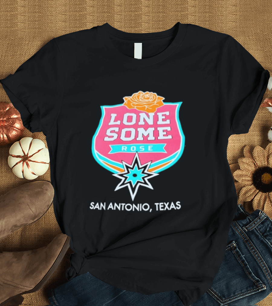 Lonesome Rose San Antonio Texas Retro Neon Sign T-Shirt