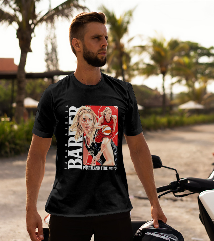 Sarah Ashlee Barker Portland Fire WNBA Basketball Player Action T-Shirt