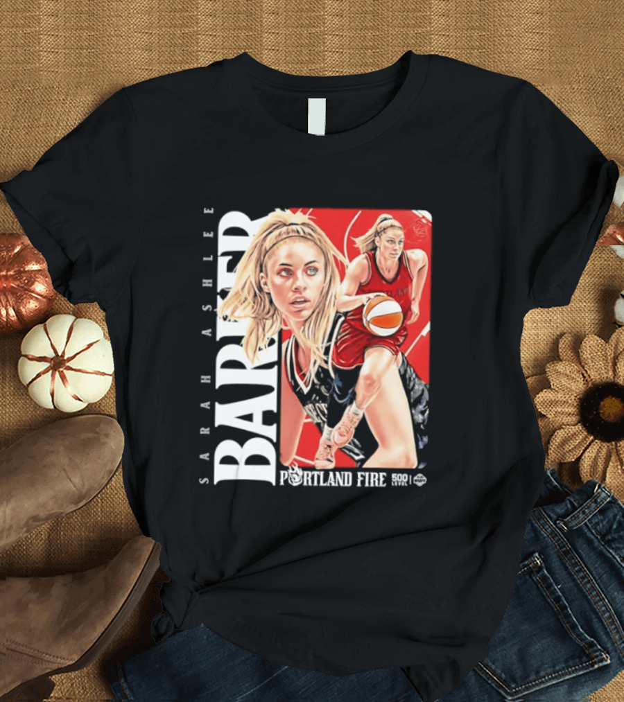 Sarah Ashlee Barker Portland Fire WNBA Basketball Player Action T-Shirt