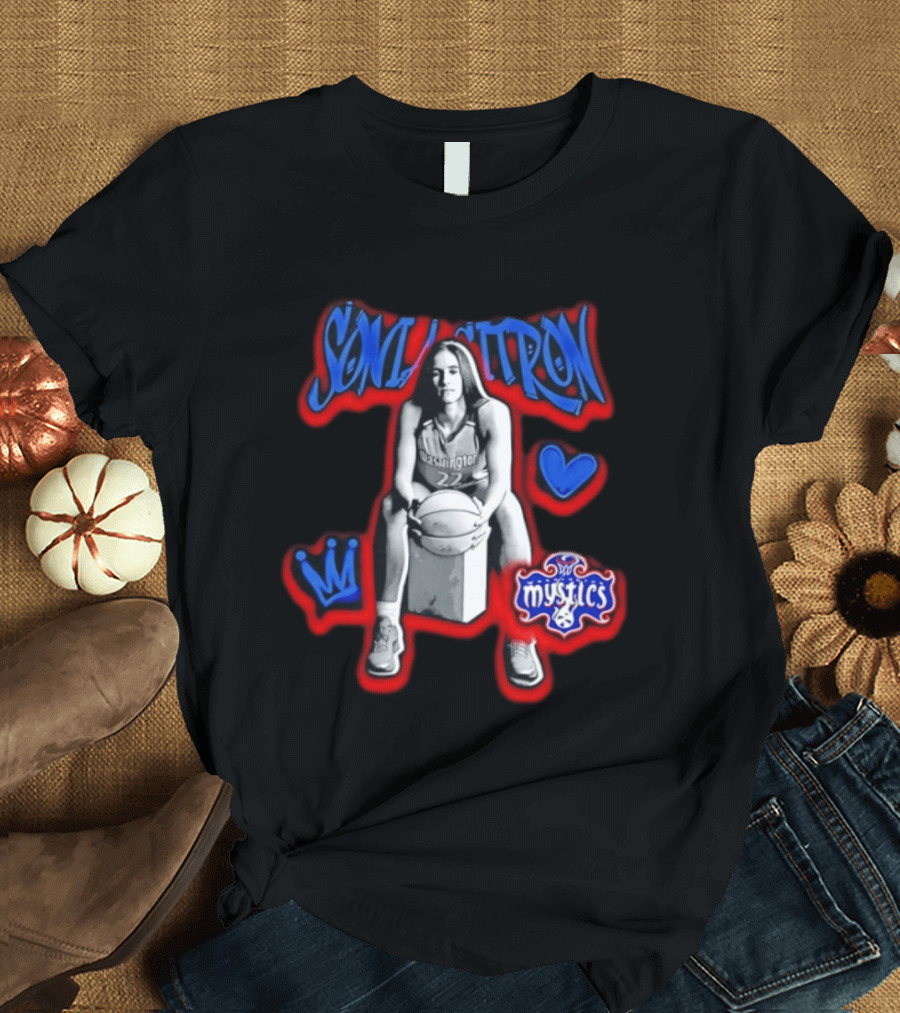 Sonia Citron Washington Mystics WNBA Basketball Grunge T-Shirt