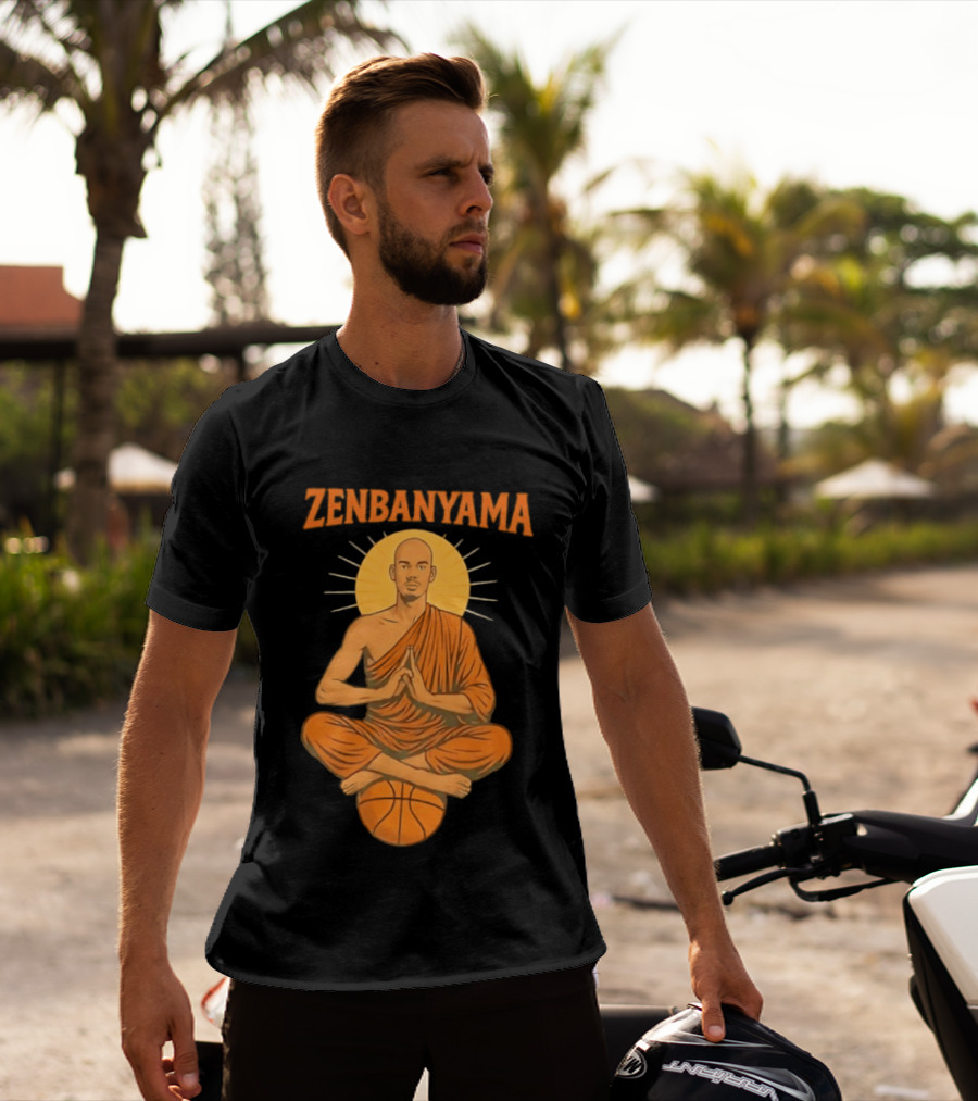 Zenbanyama Victor Wembanyama Monk Basketball Meditation T-Shirt