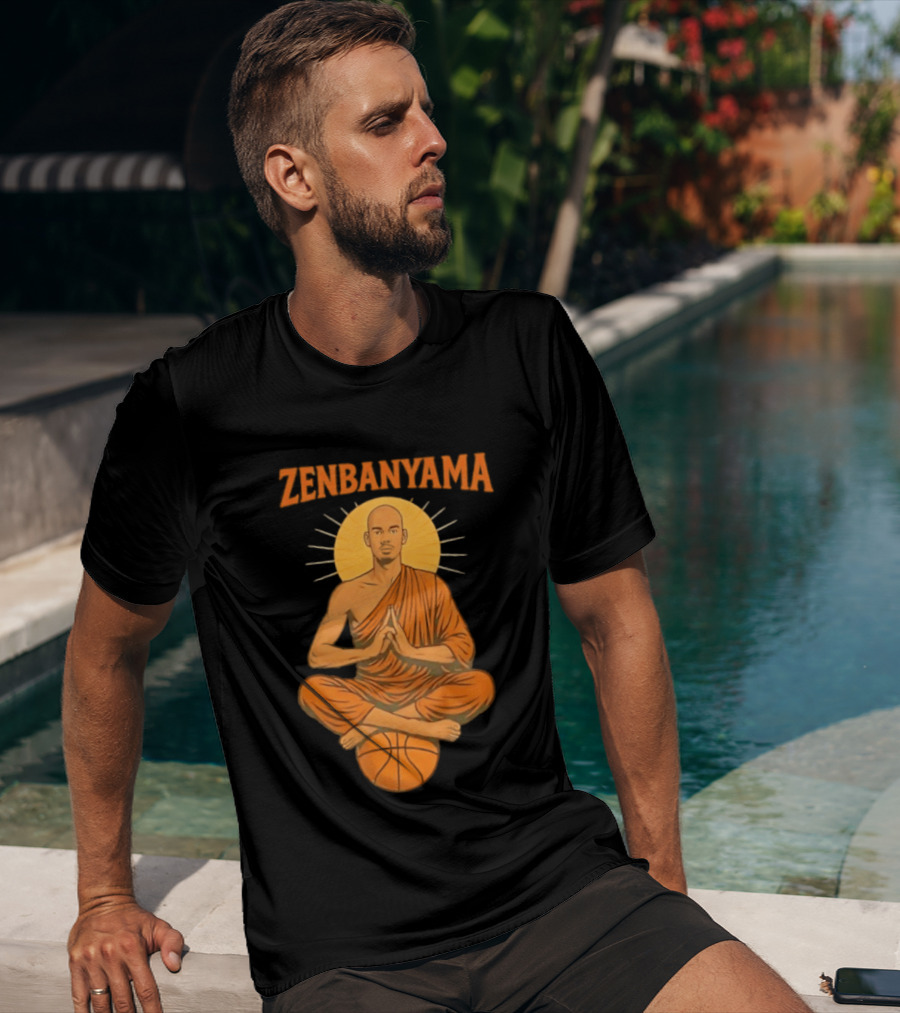 Zenbanyama Victor Wembanyama Monk Basketball Meditation T-Shirt