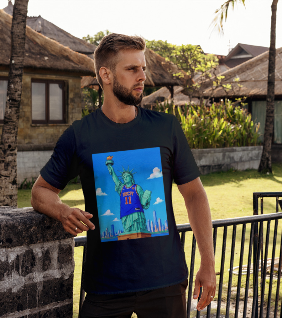UNCIV 11 Jersey On Statue Of Liberty New York Knicks T-Shirt